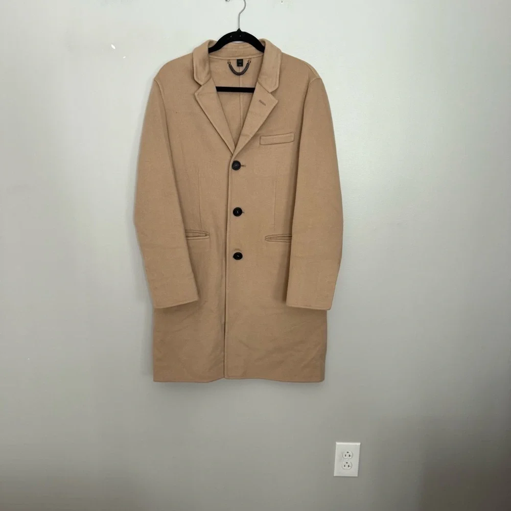 Burberry Coat Long Single Breasted Cashmere Blend in Camel Tan